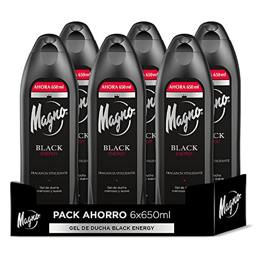 6 Envases de gel de ducha Black Energy Magno